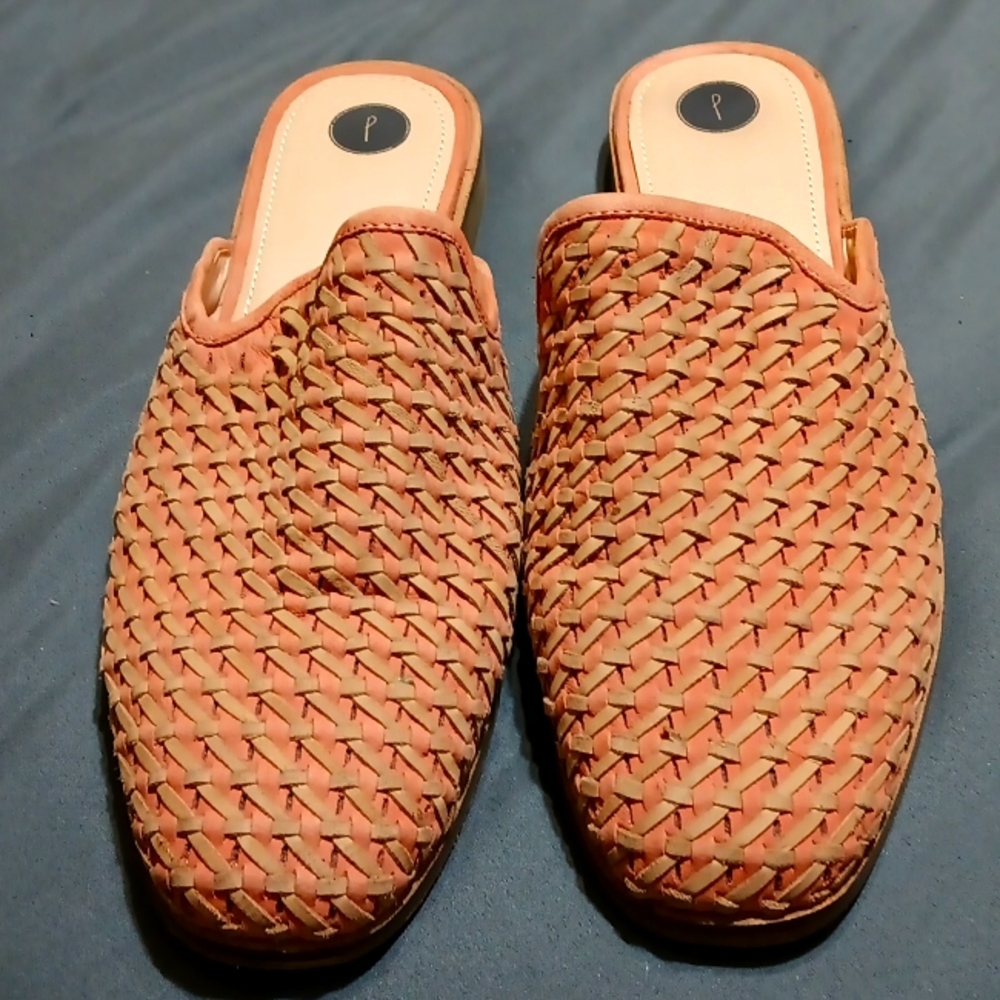Woven Leather Mules